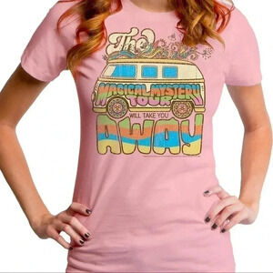 THE Beatles Lennon and McCartney Magical Mystery Tour Women's T-Shirt Dusty Pink